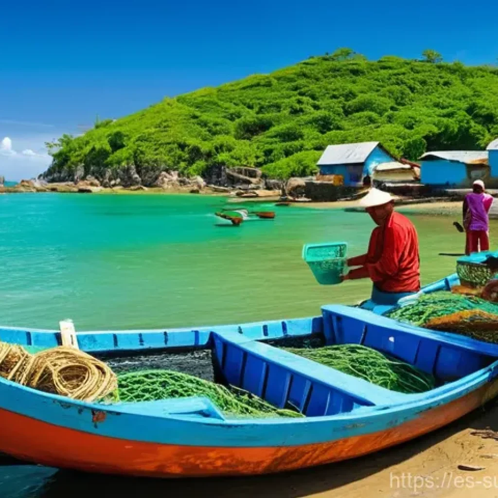 해양 보전과 지역사회 발전의 융합 - **Sustainable Coastal Life: A Vibrant Fishing Village**
A picturesque and bustling coastal villa...