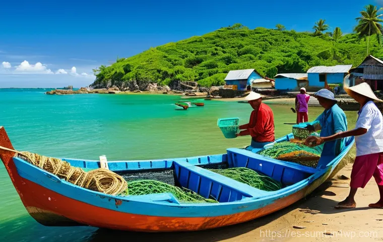 해양 보전과 지역사회 발전의 융합 - **Sustainable Coastal Life: A Vibrant Fishing Village**
A picturesque and bustling coastal villa...