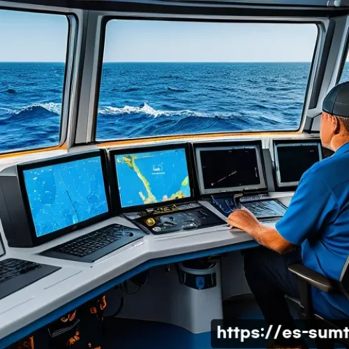 Home 31 지속 가능한 어업을 위한 기술적 접근 - A modern fishing vessel at sea equipped with advanced acoustic sensors and high-precision GPS system...